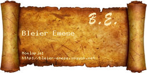 Bleier Emese névjegykártya